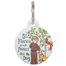 Saint François d'Assise Protéger ce chien, étiquet
