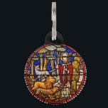Médaillon Pour Animaux Saint François Protecteur animal<br><div class="desc">Protégez votre animal avec cette image de Saint François d'Assise. Customisez le dos avec le nom de votre animal et votre numéro de téléphone. Au verso, on peut lire "ST. FRANÇOIS D'ASSISI PROTECTOR OF ANIMALS" en forme circulaire autour du bord. La façade est ornée d'un vitrail de Saint François entouré...</div>