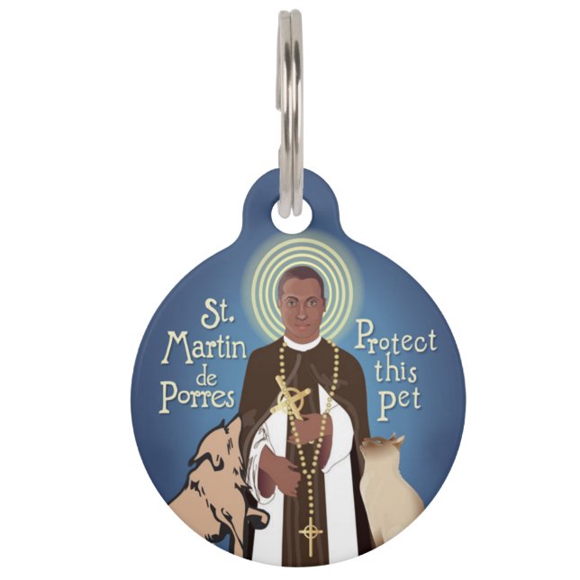 Médaillon Pour Animaux Saint Martin de Porres Protéger Ce Animal De Compa (Devant)
