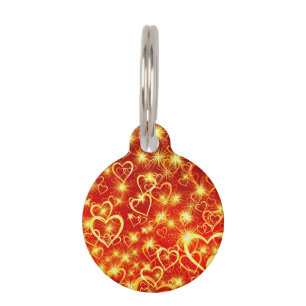 Médaillon Pour Animaux Saint Valentin Coeurs Motif-25022!
