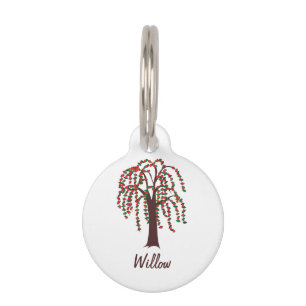 Médaillon Pour Animaux Saule avec des coeurs - personnalisables