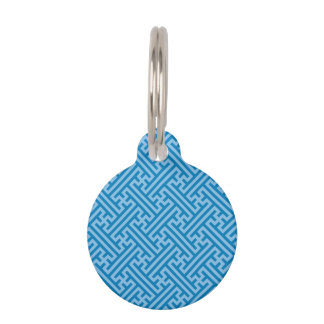 Médaillon Pour Animaux Sayagata motif, japonais, bleu et bleu bébé