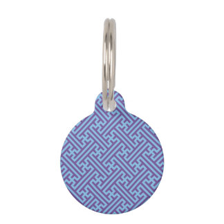 Médaillon Pour Animaux Sayagata motif, japonais, violet et bleu
