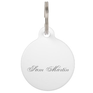 Médaillon Pour Animaux Script minimaliste Joli Monogramme 3d