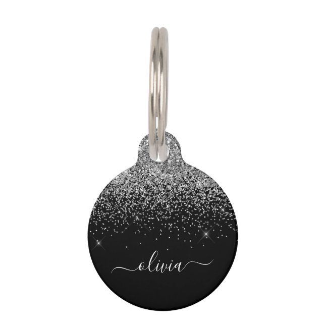 Médaillon Pour Animaux Script Monogram Girly Name (Devant)