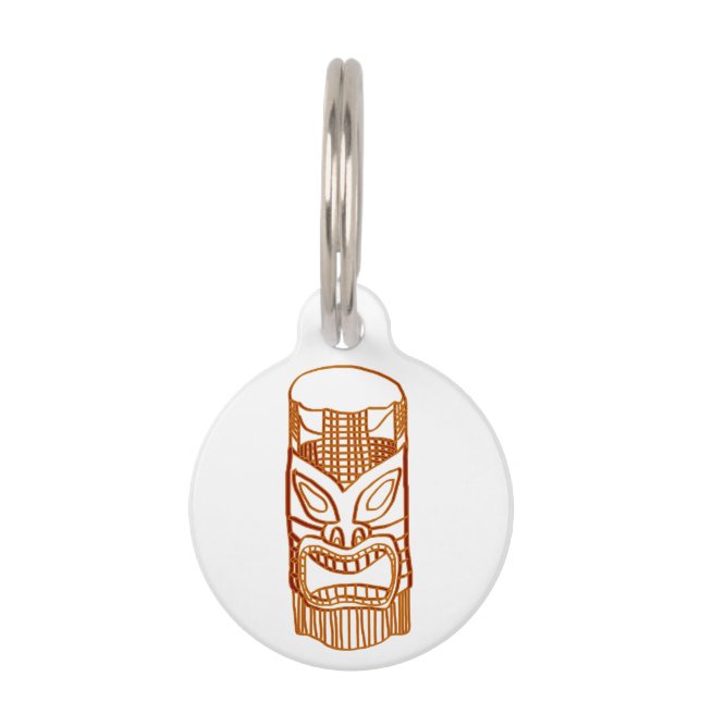 Médaillon Pour Animaux Sculpture Thunder_Cove en Tiki d'or (Devant)