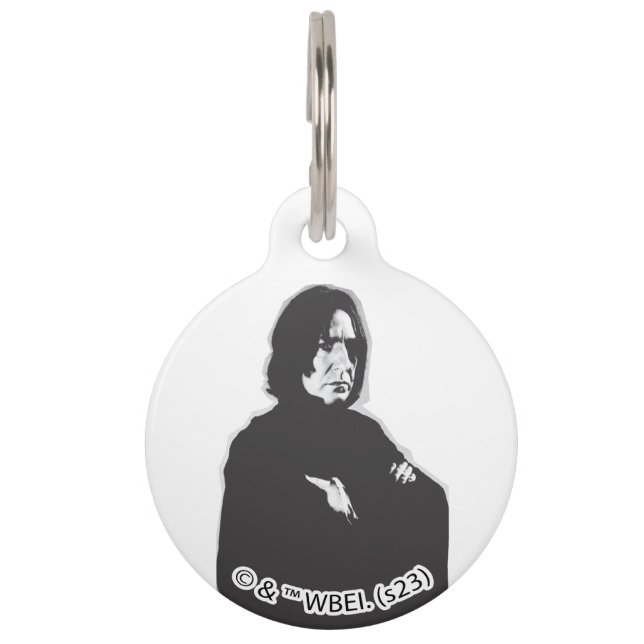 Médaillon Pour Animaux Severus Snape les bras croisés N-B (Devant)