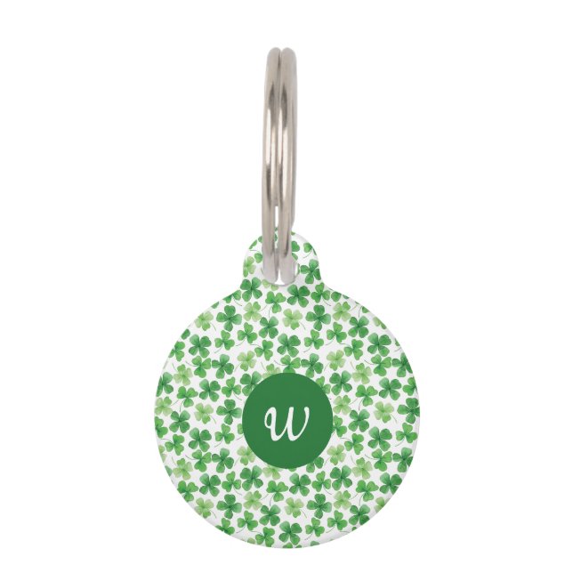 Médaillon Pour Animaux Shamrock de la fête de la St Patrick sur mesure (Devant)