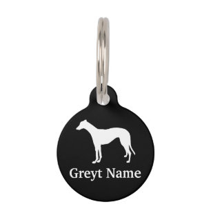 Médaillon Pour Animaux Silhouette blanche sur fond noir