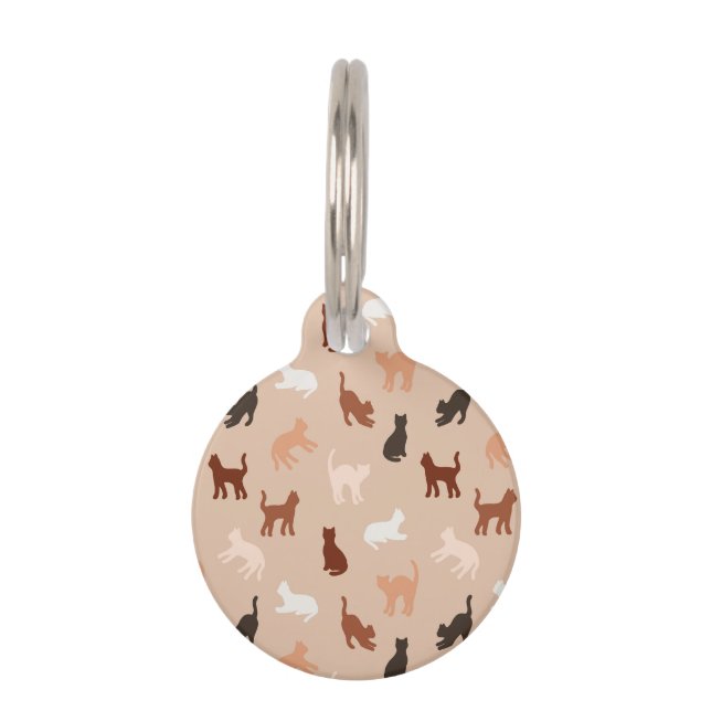 Médaillon Pour Animaux Silhouette de chat (Devant)