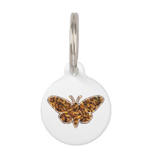 Médaillon Pour Animaux Silhouette de cycle de vie de mite en soie de Mori