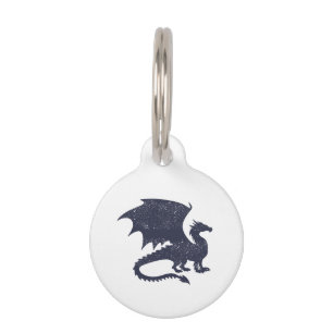 Médaillon Pour Animaux Silhouette de dragon - Choisir la couleur arrière
