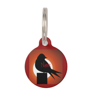 Médaillon Pour Animaux Silhouette d'oiseau noir Sun Thunder_Cove