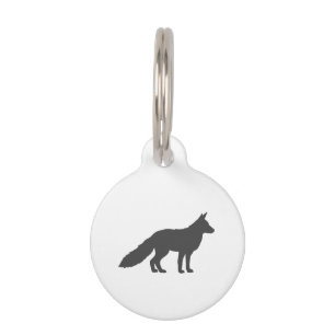 Médaillon Pour Animaux Silhouette noire d'un Fox souple