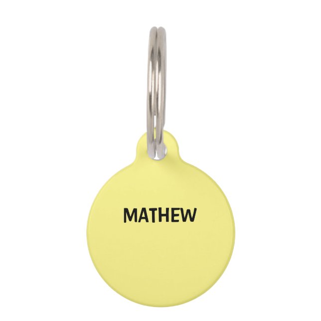 Médaillon Pour Animaux simple lettre initiale monogramme ajouter votre no (Devant)