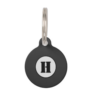 MÉDAILLON POUR ANIMAUX SIMPLE MODERNE MODERNE MONOGRAM ÉLÉGANT CHIC STYLE