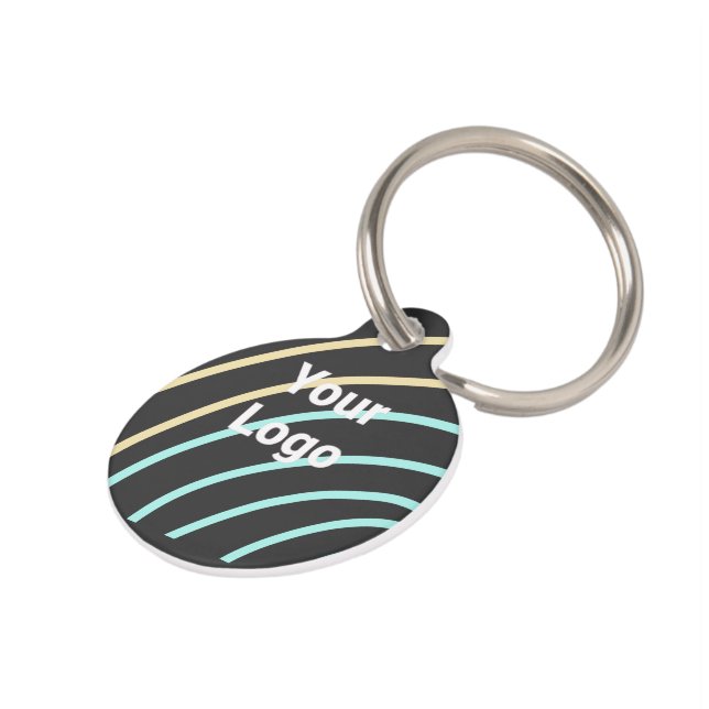 MÉDAILLON POUR ANIMAUX SIMPLE MODERNE MODERNE MONOGRAM ÉLÉGANT CHIC STYLE (Côté )
