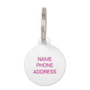 Médaillon Pour Animaux Simple Nom personnalisé monogramme contact Info ch