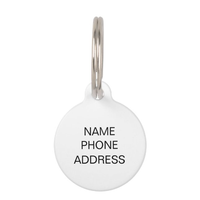 Médaillon Pour Animaux Simple Nom personnalisé monogramme contact Info ch (Devant)