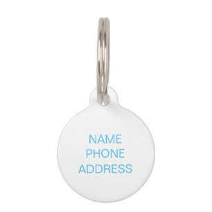 Médaillon Pour Animaux Simple Nom personnalisé monogramme contact Info ch