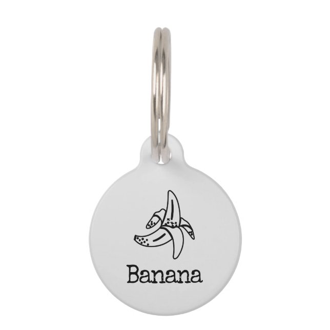 Médaillon Pour Animaux Singe Banane Ouvert (Devant)