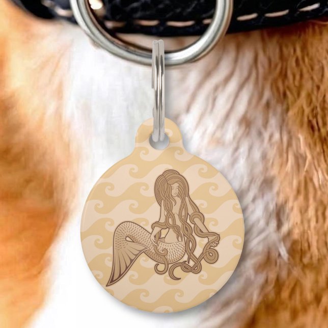 Médaillon Pour Animaux Sirène assise (Créateur téléchargé)