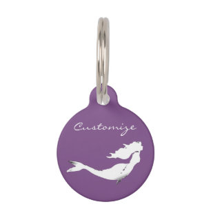 Médaillon Pour Animaux Sirène blanche sous-marine nageant Thunder_Cove