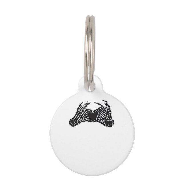 Médaillon Pour Animaux Skeleton Heart Hands - Classique (Devant)