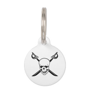 Médaillon Pour Animaux Skull and Swords