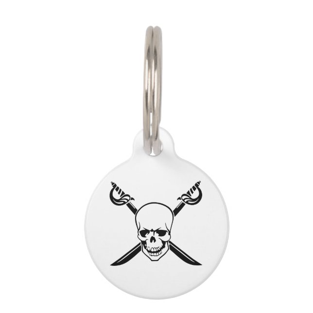 Médaillon Pour Animaux Skull and Swords (Devant)