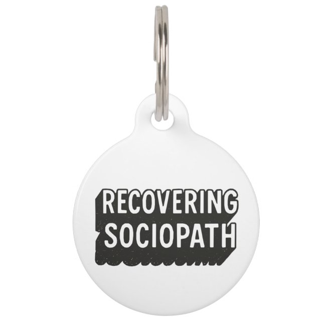 Médaillon Pour Animaux Sociopath (Devant)