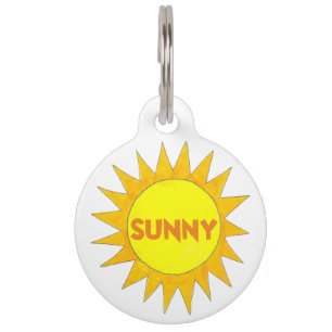 Médaillon Pour Animaux Soleil soleil personnalisé Jaune été soleil