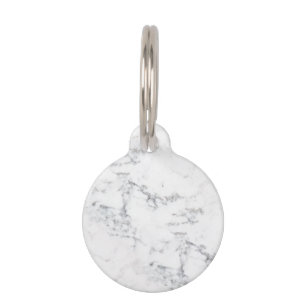 Médaillon Pour Animaux Sophistiqué Faux Marbre blanc Texture Look
