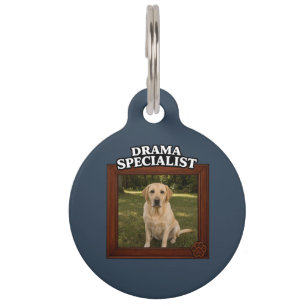 Médaillon Pour Animaux Spécialiste de Drame Photo de Chien Drôle Personna