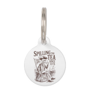 Médaillon Pour Animaux Spilling The Tea Depuis 1773 Patriotique Américain