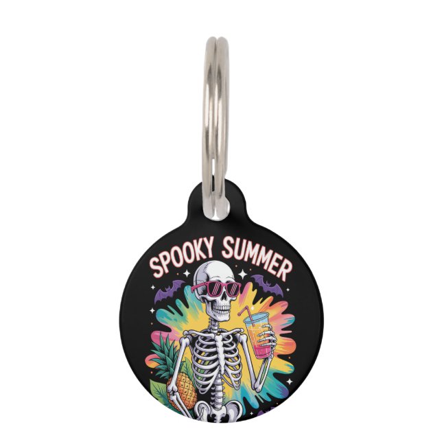 Médaillon Pour Animaux Spooky Summer Beach Vacation (Devant)