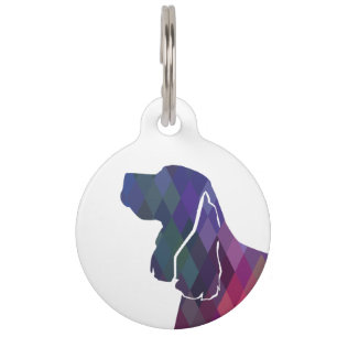 Médaillon Pour Animaux Springer Spaniel Chien Géométrique Silhouette Purp