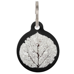 Médaillon Pour Animaux Squelette de feuilles d'Aspen 1