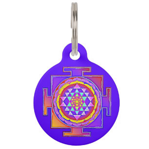 Médaillon Pour Animaux Sri Yantra - Conception du symbole de l'hindouisme