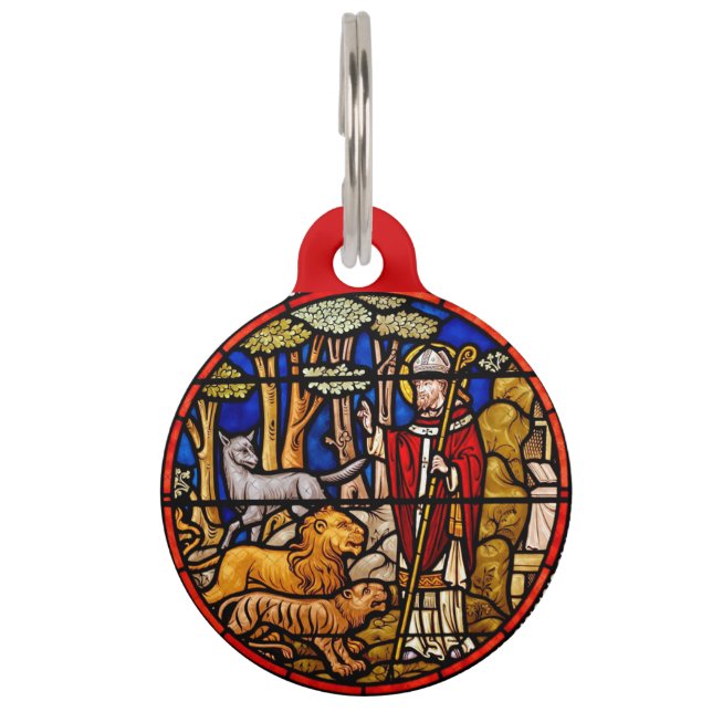 Médaillon Pour Animaux St. Francis Animal Protector Rouge (Devant)