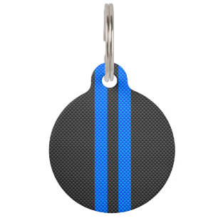 Médaillon Pour Animaux Style bleu cyan de fibre de carbone emballant des