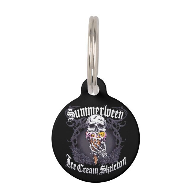 Médaillon Pour Animaux Summerween IceCream Skeleton Classic Trending (Devant)