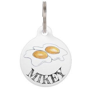 Médaillon Pour Animaux Sunnyside Up Fried Breakfast Oeufs Sunny Side Oeuf