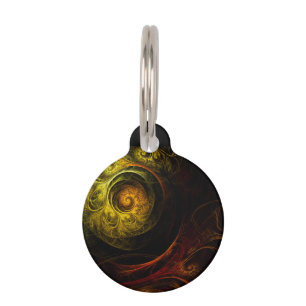 Médaillon Pour Animaux Sunrise Floral Red Abstract