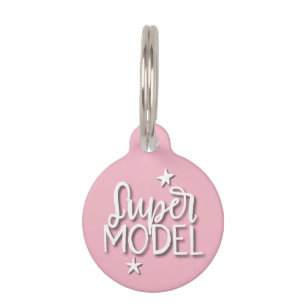 Médaillon Pour Animaux Super modèle rose typographie chien