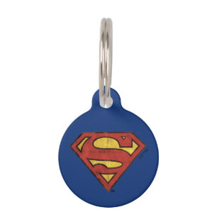 Médaillon Pour Animaux Superman S-Shield Logo Grunge Black Outline