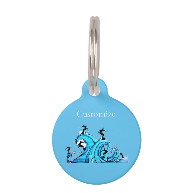 Médaillon Pour Animaux Surfers Partout Thunder_Cove (Devant)