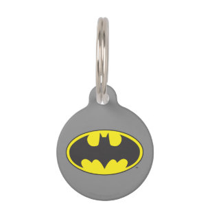 Médaillon Pour Animaux Symbole Batman Logo Oval de chauve-souris