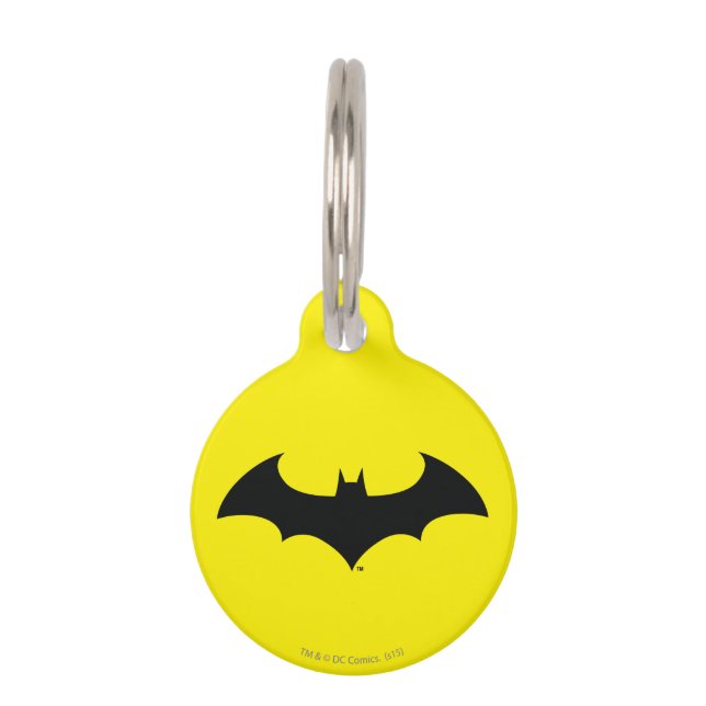Médaillon Pour Animaux Symbole Batman | Logo Simple Bat Silhouette (Devant)