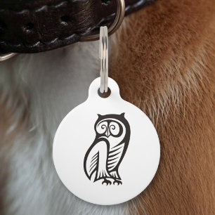 Médaillon Pour Animaux Symbole de hibou noir